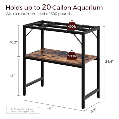 MAHANCRIS 20 Gallon Fish Tank Stand and 40 Gallon Aquarium Stand Bundle, Heavy Duty Breeder Turtle Terrarium Stand Rack for Home Office, Tank Stand with Power Outlet, FTHR2001-FTHB40E01