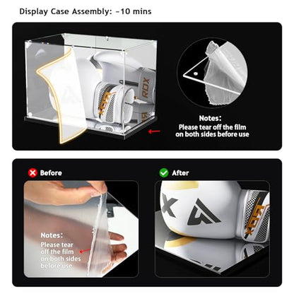 KOLIPI Acrylic Boxing Glove Display Case 14x9.5x8.7 in - size: 14x9.5x8.7 inches