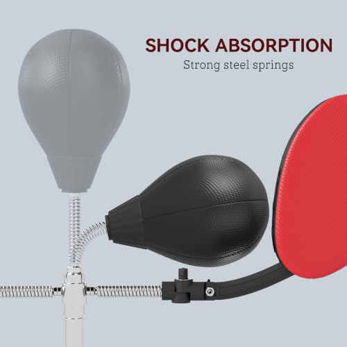 Soozier 3-in-1 Boxing Bag with Stand Adjustable Height 2 Target Arms Black