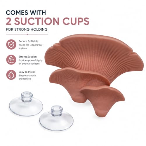 Aquarium Mushroom Hammock for Betta Resting, Aquarium Hideout Shelf with 2 Strong Suction Cups, Natural Betta Hammock & Resting Spot, Fish Safe Decor for Betta Tanks