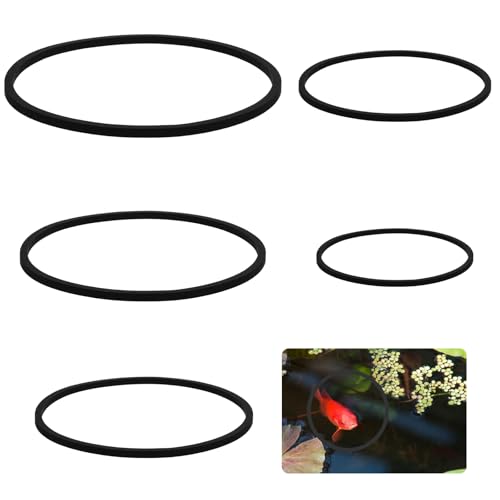 5 Pcs Floating Rings for Aquarium 5 Sizes Fish Feeding Ring Set EVA Foam Floating Plant Corral Aquarium Feeding Ring for Fish Tank Betta Feedings Rings Filter Out Floatings Plants Accessories Black