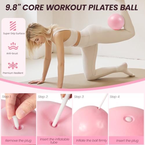 Pilates Kit for Home Workouts,Pilates Equipment for Women with 15" Ring | Pilates Ring with Smart Counter & Timer,Pilates Resistance Bands, Ball 9.8" Socks,Core Sliders Pilates Starter Kit for Women