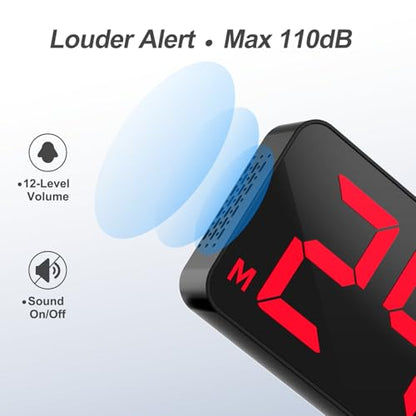 ANJANK 15" Large Gym Timer, LED Digital Wall Clock with Seconds, Timing for Workout, Interval & Rounds, Countdown/Up/Stopwatch/12-Level Volume, Remote Control for Home, Garage, Gym, Crossfit, Fitness - color: Blue + Red2