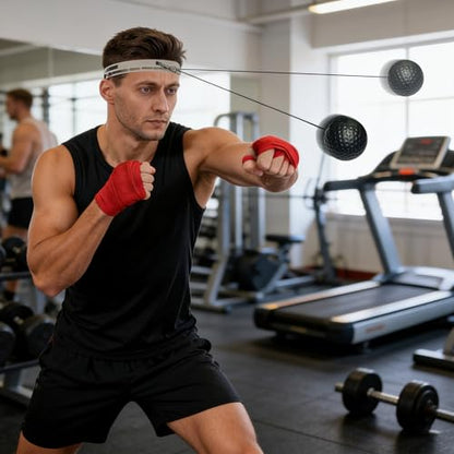 Boxing Reflex Ball, Boxing Ball Headband, Wearable Silicone Headband Strength Training Boxing Balls Set, Reaction Ball for Adults Kids Courtyard Gym Home - color: A