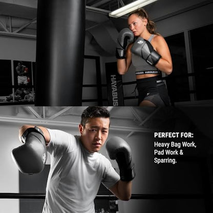 Hayabusa E1 Boxing Gloves for Men and Women - color: Grey/Black, size: 10oz