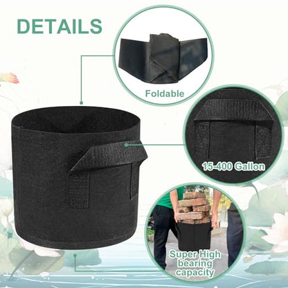 10Pack Lily Plant Pots for Pond, Aquatic Plant Pot, Durabl Breathe Reusable Fabric Pots for Aquatic Plants, Potato, Carrot, Onion, Flower