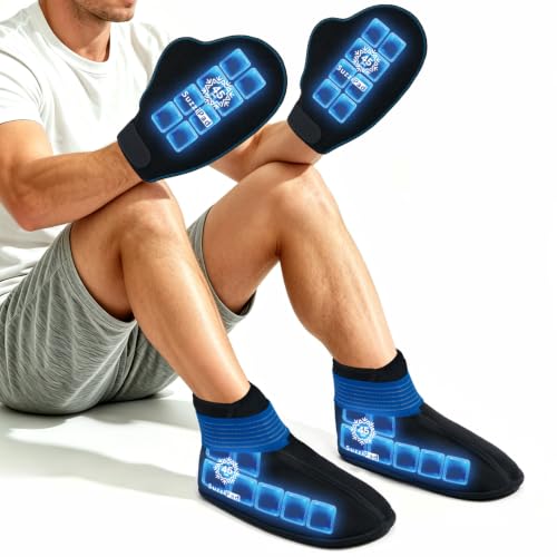 SuzziPad Cold Therapy Gloves & Boots for Chemotherapy Must Haves, L | Lycra & ultra-soft fabric, 45-min long-lasting cold therapy, relieves hand & foot pain, post-surgery & chemo recovery - size: L
