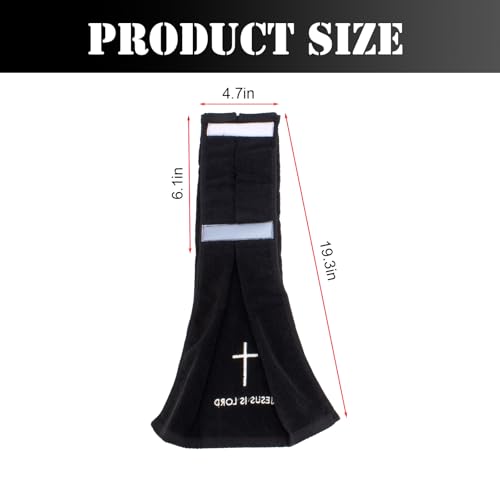 2 Pcs Cotton Christian Cross Football Towel with Hook and Loop