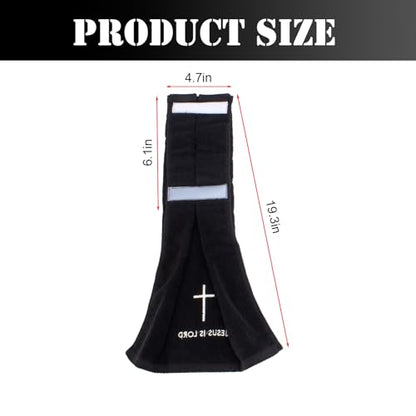 2 Pcs Cotton Christian Cross Football Towel with Hook and Loop
