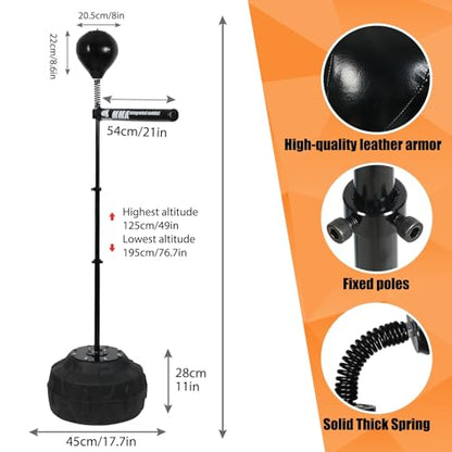 Spinning Bar Boxing 360°Reflex Speed Trainer with Reinforced Spring