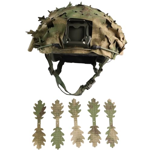 Tactical Helmet Cover Breathable Mesh Camo Camouflage Helmet Cover Great for Tactical Military Gear Combat Fast Helmet - color: FG