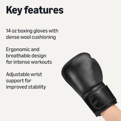 Amazon Basics Boxing Gloves for Men & Women, Sparring, Training, Muay Thai, Kickboxing, MMA - size: 14oz