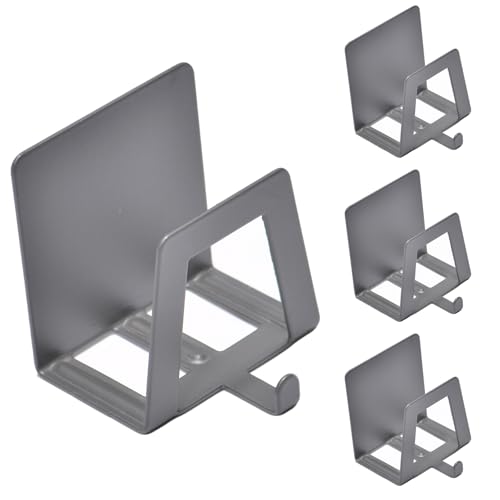 4 Pack Pot Lid Holders with Hook, Pot and Pan Hangers for Kitchen Inside Cabinet Wall Mount Rack Cabinet Door Lid Organizer, Save More Space, Grey - color: Grey