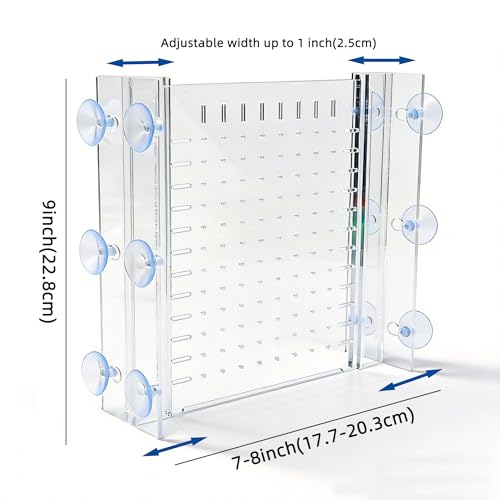 Fish Tank Divider for 5 Gallon & 5.5 Gallon Tanks, Clear Acrylic Aquarium Divider, Adjustable Fish Tank Separator with Dual Suction Cup System, Freshwater Aquarium Partition Panel