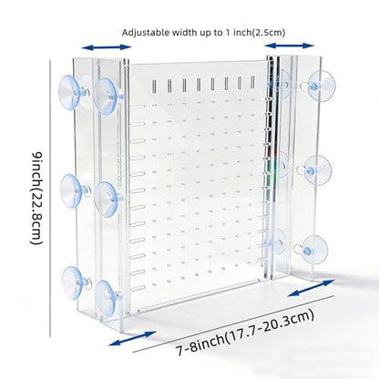 Fish Tank Divider for 5 Gallon & 5.5 Gallon Tanks, Clear Acrylic Aquarium Divider, Adjustable Fish Tank Separator with Dual Suction Cup System, Freshwater Aquarium Partition Panel