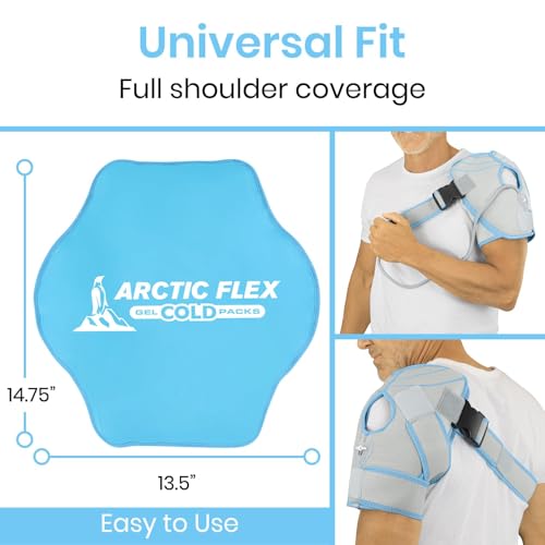 Arctic Flex Shoulder Ice Pack Brace - Cold Reusable Cool Gel Wrap, Hot - style: Shoulder Ice Pack with Pump