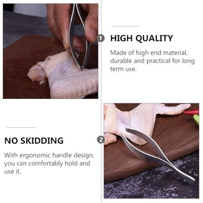 SOLUSTRE Fish Scale Remover and Fishbone Tweezer Set, Stainless Steel Seafood Scraper with Shrimp Deveiner, Kitchen Tool Kit for Cooking and Cleaning, 3pcs White Box Set