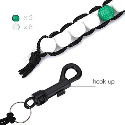 Dioche Golf Score Stroke Counter, Golf Beads Green Stroke Shot Score Counter Keeper with Clip
