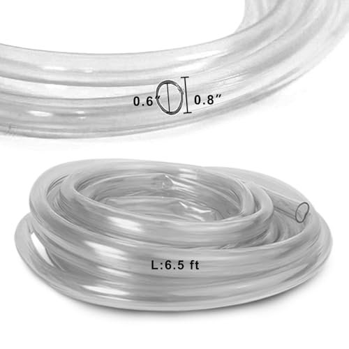 Plastic Tubing ID/OD 15.5x20mm (0.6in/0.8in) 16FT for Aquarium, Garden, Pond, Water cooling, Industrial Machine - size: ID/OD 0.6in/0.8in, 16FT