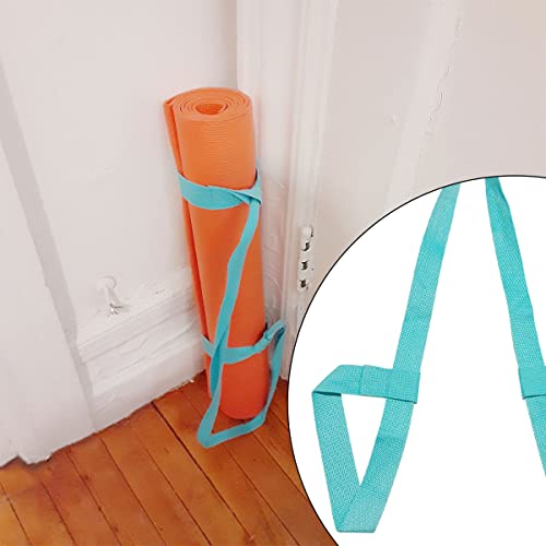 Tenalleys 1Pcs Adjustable Yoga Mat Strap Multi-Purpose Straps Easy-Cinch Yoga Mat Sling - color: Light Blue
