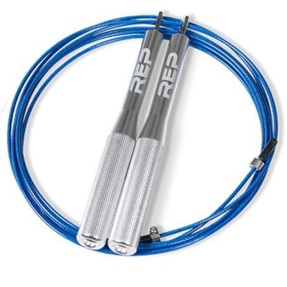 Rep Fitness Speed Ropes - Adjustable and Cable Speed Ropes for Conditioning and Double Unders - color: B: SilverHandles
