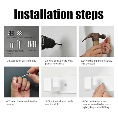 PMMASTO Stainless Steel Wall Coat Rack, White- 3 Hooks, 1 Pack, L Shape - color: White, size: 3 "L" Hooks, 1PACK