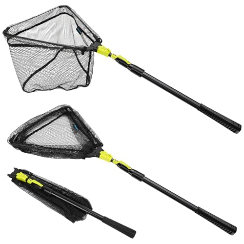 Fishing Net, SANLIKE Fishing Gear and Equipment, Fishing Net with Handle, Fly Fishing Net, Fly Fishing Accessories - size: 71 inch