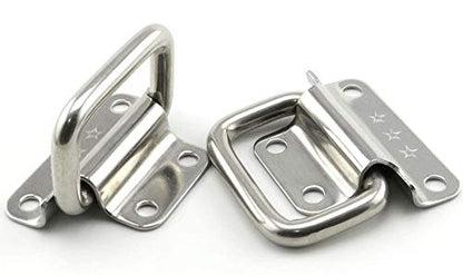 XMHF 2 Inch Pull Ring Handle Stainless Steel Foldable Boat Hatch Latch Cabinet Lifting Ring Pull Handle - Pack of 2 - size: 2 Inch