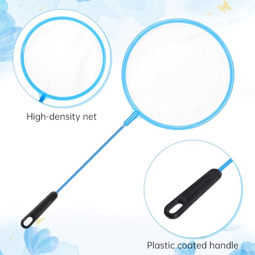 12 Pcs Aquarium Fish Net Cleaner Fish Tank Small Aquarium Nets Mini Cleaner Nets High Density Fishes Fine Tank Filter Net for All Fishes (Blue)