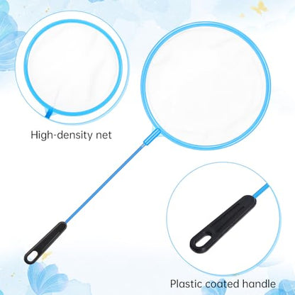 12 Pcs Aquarium Fish Net Cleaner Fish Tank Small Aquarium Nets Mini Cleaner Nets High Density Fishes Fine Tank Filter Net for All Fishes (Blue)