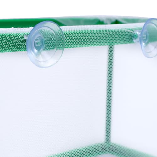 2PCS 10.43" x 5.91" x 5.91" Fish Tank Breeder Green Nylon Fish Incubator Mesh Box Aquarium Fish Fry Hatchery Breeder with Suction Cups - style: 10.43" x 5.91" x 5.91"; Green; without Divider