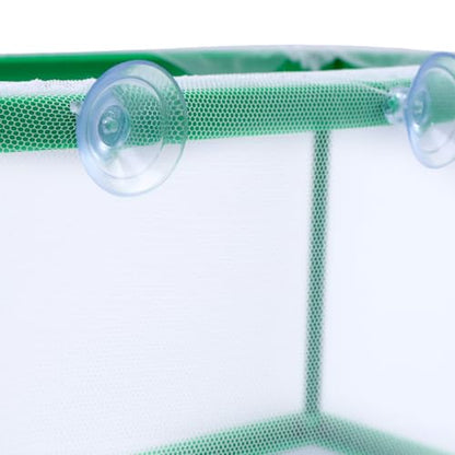 2PCS 10.43" x 5.91" x 5.91" Fish Tank Breeder Green Nylon Fish Incubator Mesh Box Aquarium Fish Fry Hatchery Breeder with Suction Cups - style: 10.43" x 5.91" x 5.91"; Green; without Divider