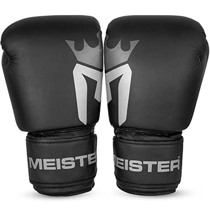 Meister [Critical] Boxing Gloves - Ergonomic High-Density Training Gloves - style: 16 Ounce Gloves - Matte Black
