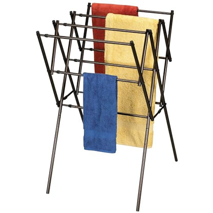 Household Essentials 5175 Collapsible Expandable Metal Clothes Drying Rack, Antique Bronze, STORAGE - color: Bronze