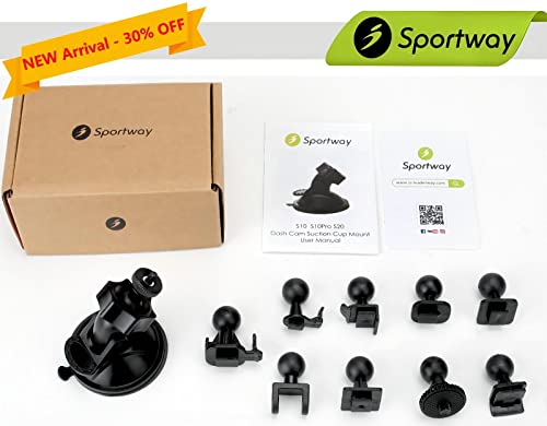 S10 Pro Dash Cam Mount, Suction Cup Dash Camera Mount Holder with 10+pcs Joints for Rove APEMAN CHORTAU Roav Nexar iiwey REXING Z-Edge Old Shark YI ... 98% Car Dash Cameras