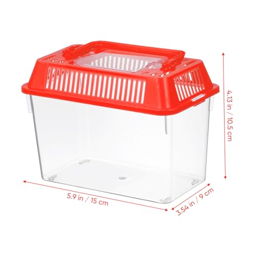 Portable Mini Plastic Fish Tank Aquarium with Handle Clear Transparent Design Easy to Clean for Temporary Use and Travel with Lid