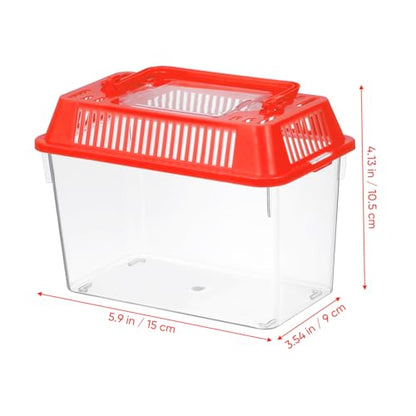 Portable Mini Plastic Fish Tank Aquarium with Handle Clear Transparent Design Easy to Clean for Temporary Use and Travel with Lid