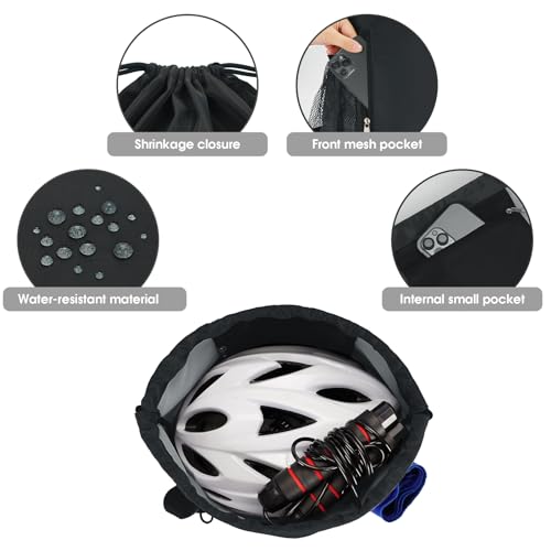 WANDF Drawstring Backpack, Gym Sackpack for Sports - color: Black