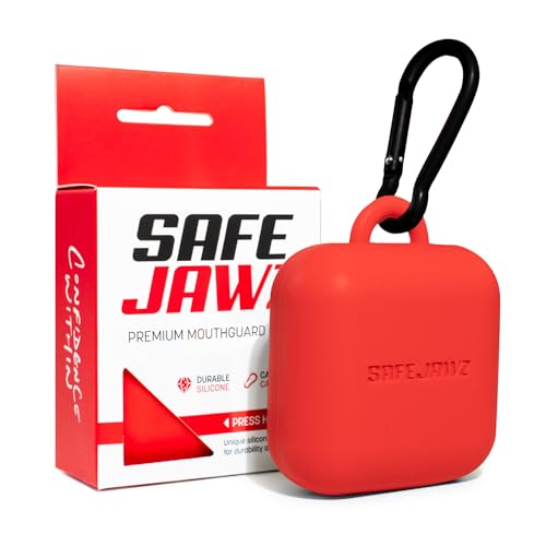 SAFEJAWZ Red Premium Mouth Guard Case with Carabiner Clip - color: Red