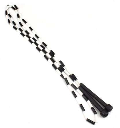 K-Roo Sports Jump Rope with Plastic Beaded Segmentation - color: Black/White