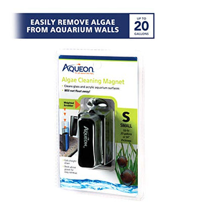 Aqueon Aquarium Algae Scraper, Fish Tank Cleaning Magnets for Glass/Acrylic, Small, Black - size: Small