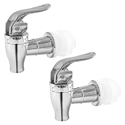 2 Pcs Replacement Spigot for Beverage Dispenser, Silver Push Style Beverage Dispenser Carafe Spigot Water Dispenser Replacement Spout Faucet