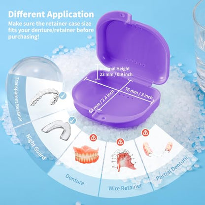 Annhua Retainer Case with Vent Holes Mouth Guard Case, Retainer Box Orthodontic Aligner Holder Slim Portable Dental Storage Container - Purple - color: Purple