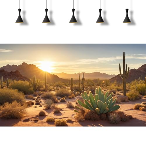 2 Packs Desert Mountain Reptile Tank Background Sunset Desert Gobi Cacti Sand Dunes Aquarium Background Saguaro Sandstone Rock Mountain Range Scenery Aquarium Reptile Enclosure Backgrounds 36x18in