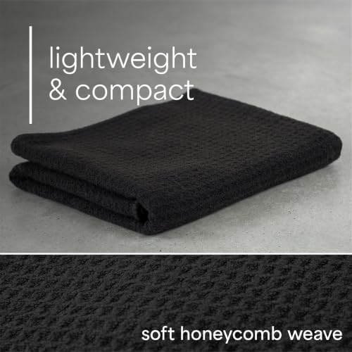 S&T INC. Microfiber Gym Towels, 6 Pack, 16" x 27" - color: Honeycomb Black