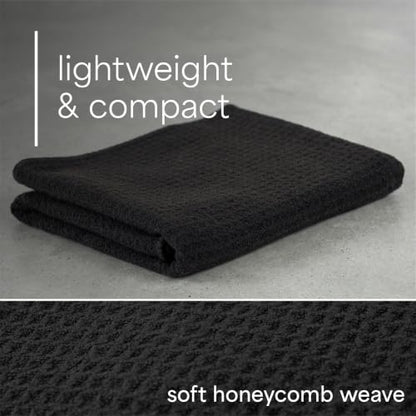 S&T INC. Microfiber Gym Towels, 6 Pack, 16" x 27" - color: Honeycomb Black