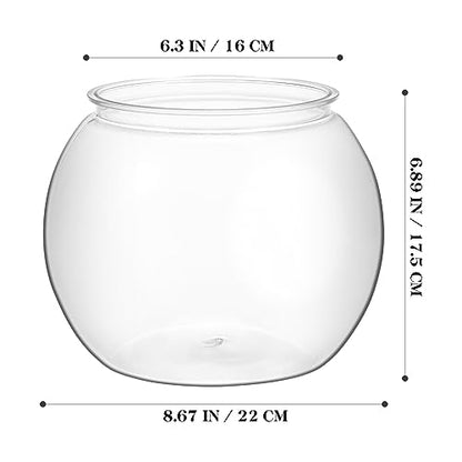 Plastic Fish Bowls, Round Plastic Fish Tank 2 Gallon Aquarium Hydroponic Planter Floral Container for Prizes, Party, Table Centerpiece Home Decor