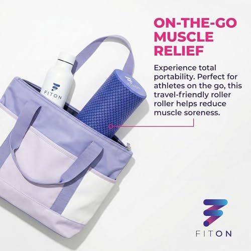 FitOn Travel Size Foam Roller for Muscle Recovery, Fitness & Home Exercise | High-Density EVA Foam With Textured Grip For Back, Neck And Leg Relief, Ideal For Workouts, Yoga, and Travel Use, Purple
