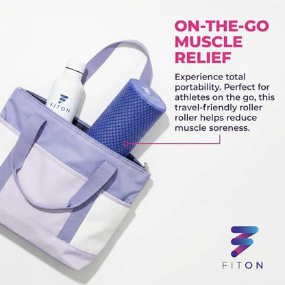 FitOn Travel Size Foam Roller for Muscle Recovery, Fitness & Home Exercise | High-Density EVA Foam With Textured Grip For Back, Neck And Leg Relief, Ideal For Workouts, Yoga, and Travel Use, Purple