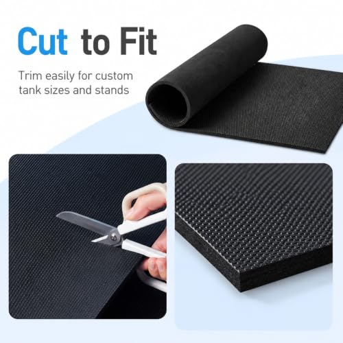 Aquarium Leveling Mat, 6 mm EVA Foam Fish Tank Pad, Textured Anti-Slip Aquarium Base Mat, Water-Resistant Cushion Pad for Glass Aquariums, Planted Tanks, Stands, Shelves (15-3/4 x 9-13/16 in) - size: 15-3/4 x 9-13/16 in